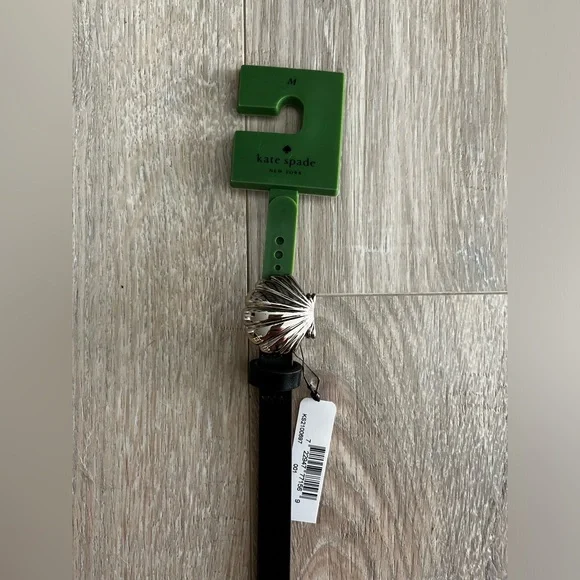 NWT Kate Spade Black Shell Buckle Belt Leather - Medium - Picture 3 of 5